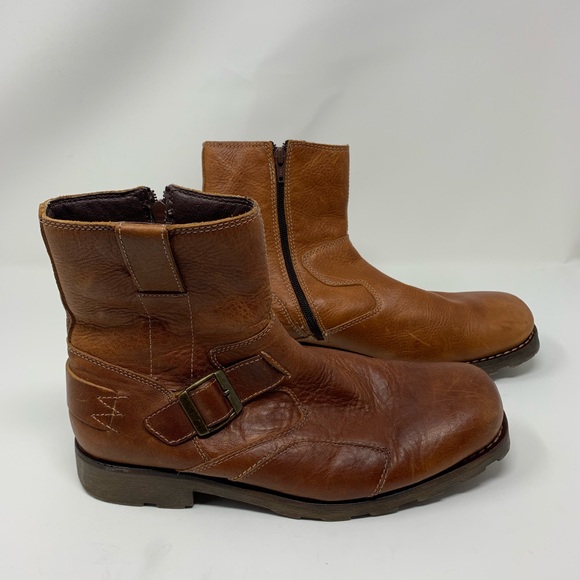 Bullboxer Brown Leather Buckle Boots - Picture 4 of 8